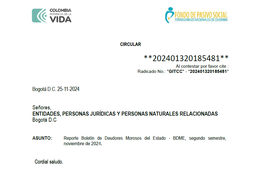 REPORTE BOLETÍN DE DEUDORES MOROSOS DEL ESTADO (BDME) SEGUNDO SEMESTRE, NOVIEMBRE DE 2024.